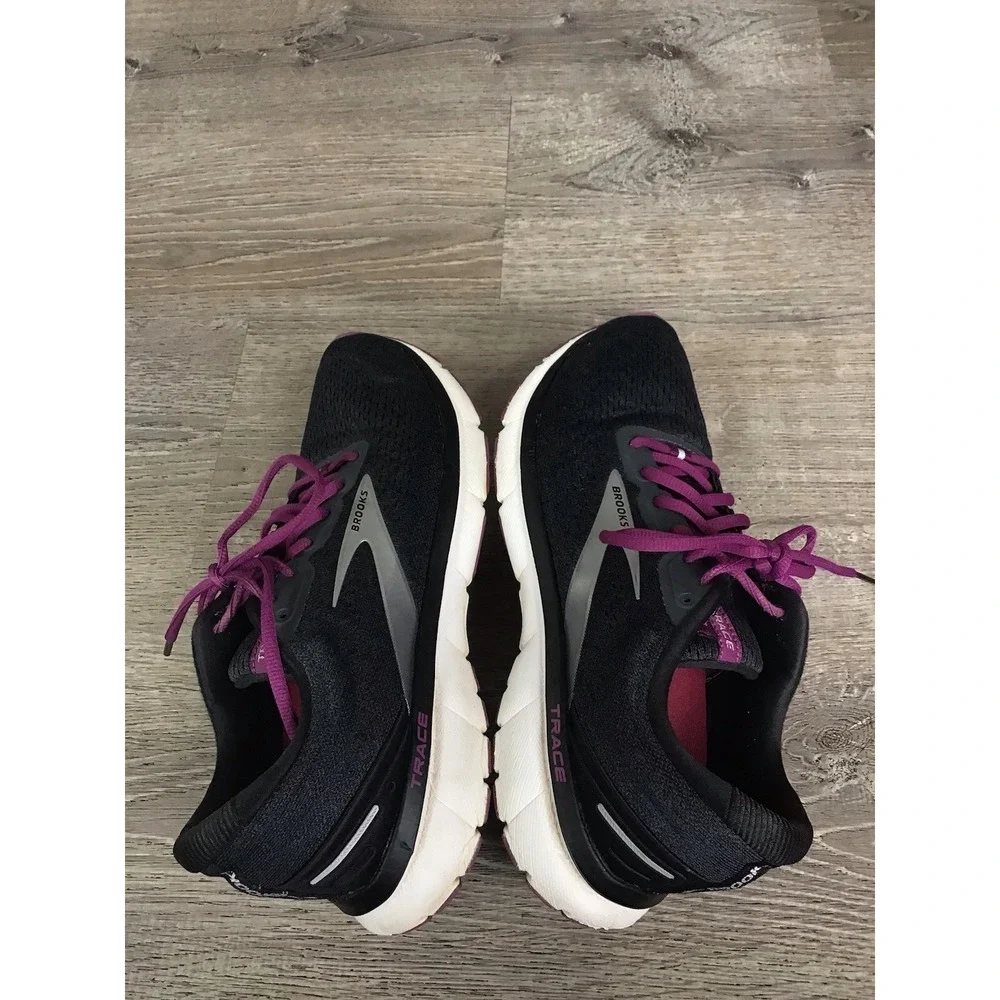 Brooks Trace Shoes Womens Size 11 B Black Purple Running Sneakers 1203511B021